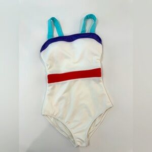 Storets swimsuit, white red and blue. Size small new with tags
